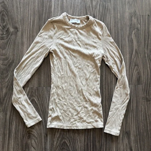 All Things Golden The Luxe Rib Long Sleeve Top in Slate XS - Picture 5 of 7